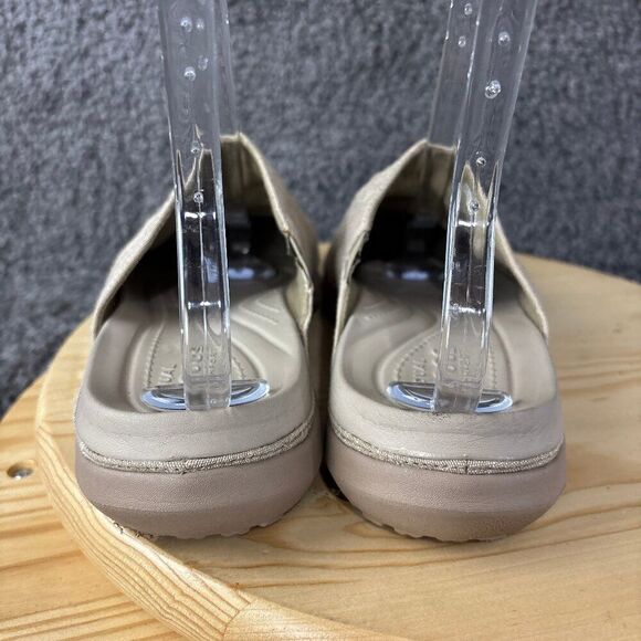 Crocs Capri Mules Womens Size 11 Beige Slip On Casual Comfort Shoes Clog Sandals - Picture 5 of 9